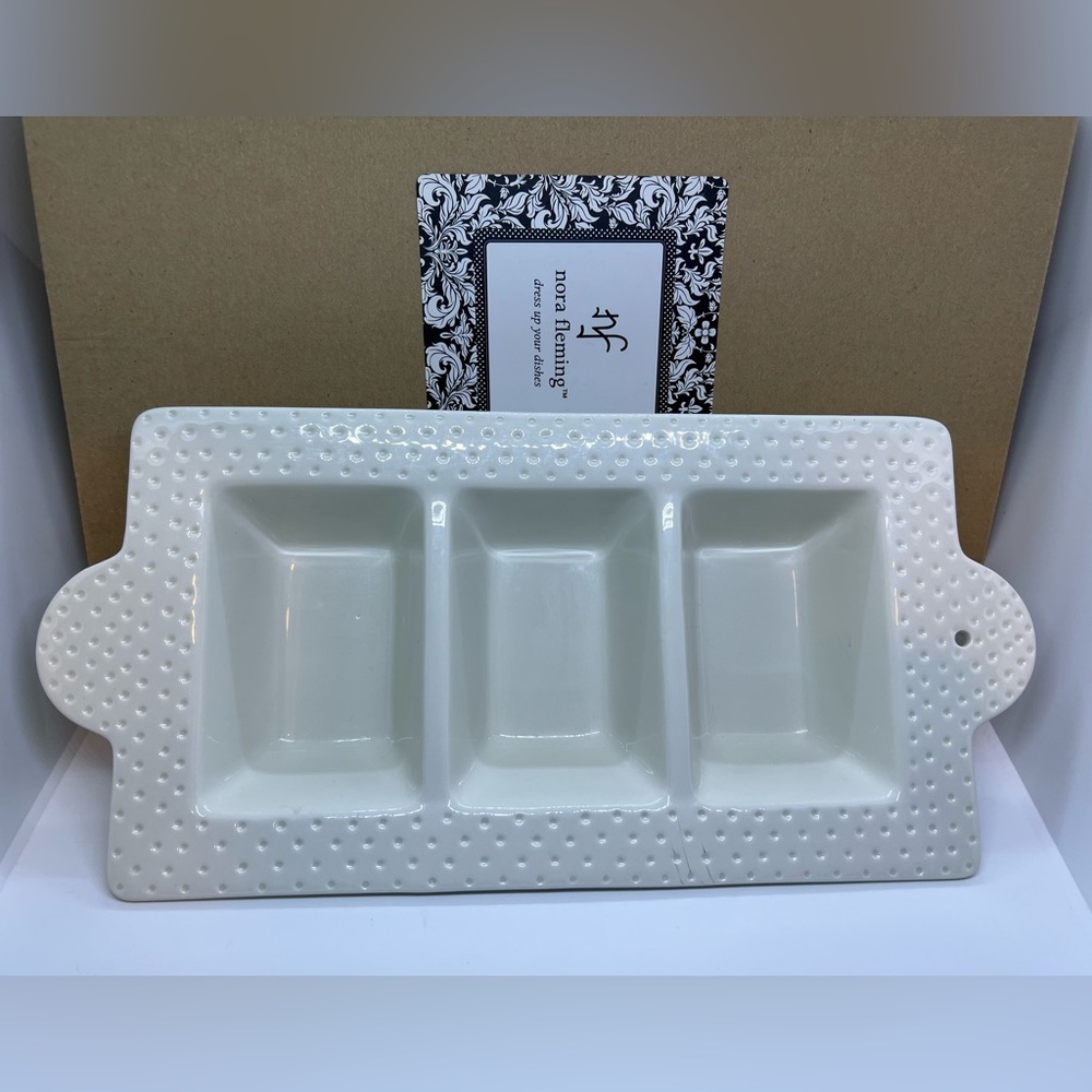 Nora Fleming Discontinued Rare Swiss Dot Serving Dish.